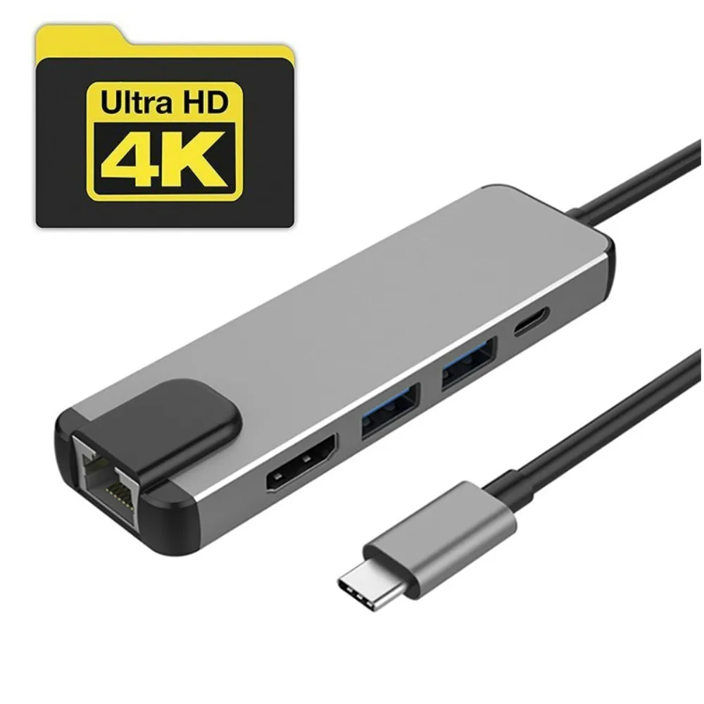 5 в 1 концентратор USB Type C Hdmi 4K до Gigabit Ethernet Rj45 сетевой адаптер для Mac book Pro Thunderbolt 3