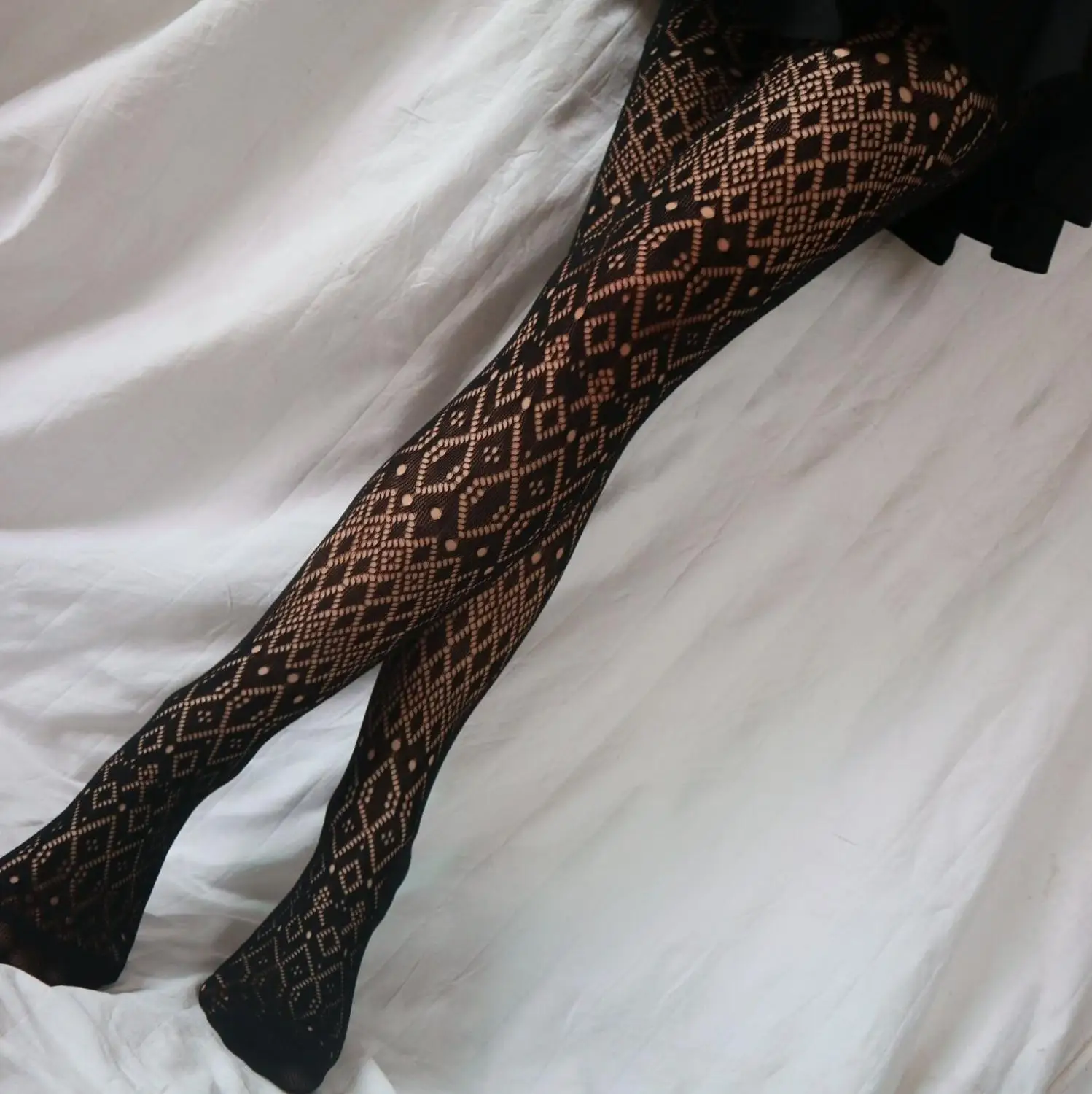 KASURE Sexy Jacquard Tights For Women Flower Pattern Tattoo Popsockets Mesh Fishnet Pantyhose High Elastic Female Tights