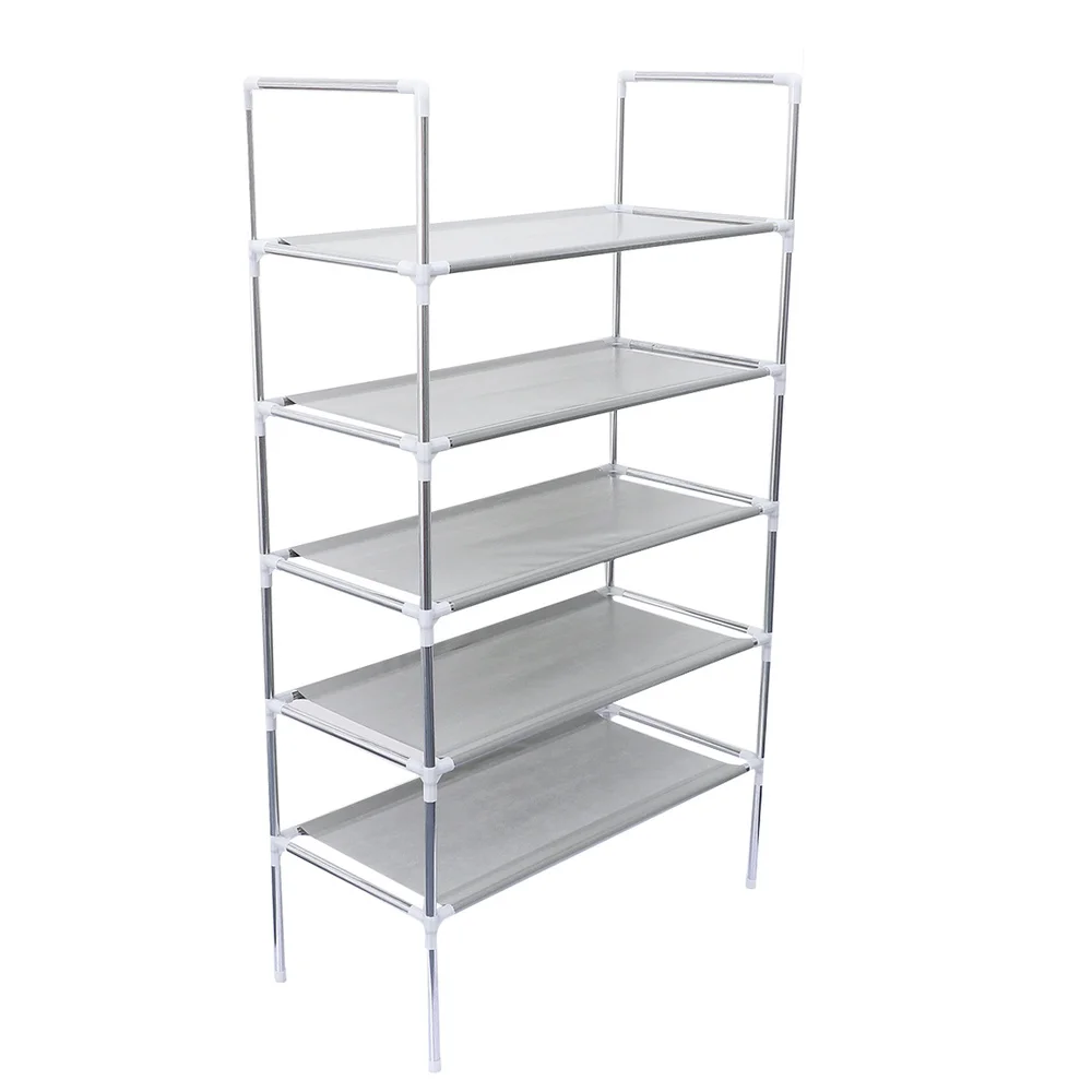 

Household Shoe Cabinet Iron Shoe Rack Metal Multilayer Shoe Shelf Home Organizer Rack ( Six-tier Shoe Shelf with a Handle)