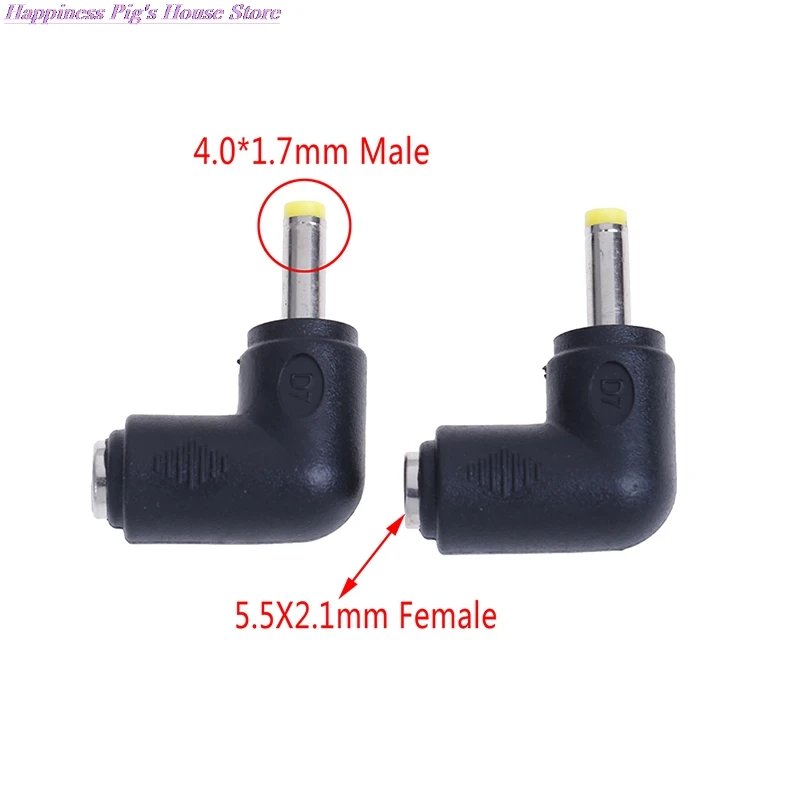

2Pcs DC 5.5*2.1 Female/5.5*2.5mm Male/4.0*1.7mm Male DC Power Plug Connector Angle 90 Degree L Shaped Dc Power Connector