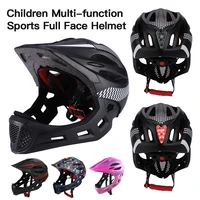 children sports full face helmet with taillights for kids bicycle helmet riding skating motorcycle helmet for 3 10 years old