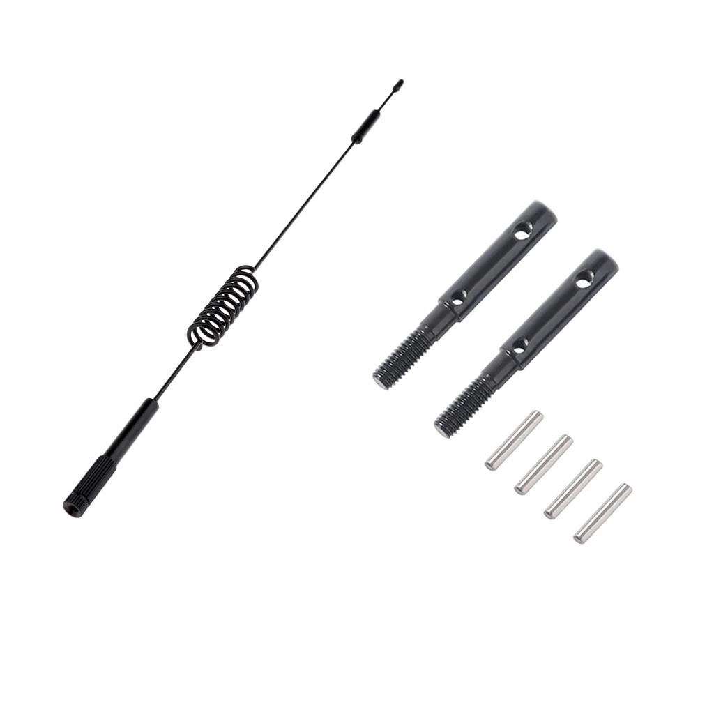 

1X Antennas With Screws For 1/10 Traxxas -4 - Black, 290Mm & 2 Pcs Hard Steel Front Rear Portal Stub Axle Drive Shaft