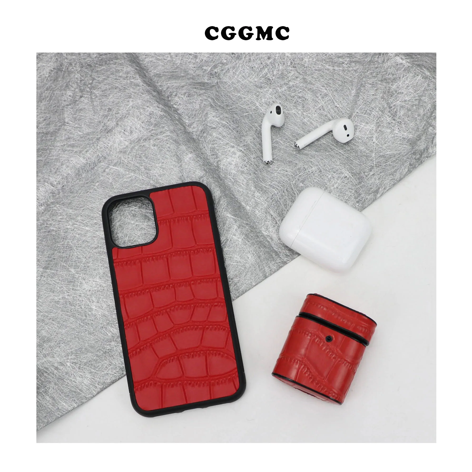 Customized Luxury Genuine Leather Crocodile Mobile Phone Case for Iphone 11 12 13 PRO Max Protective Cover For Airpods 1 2 Pro 4