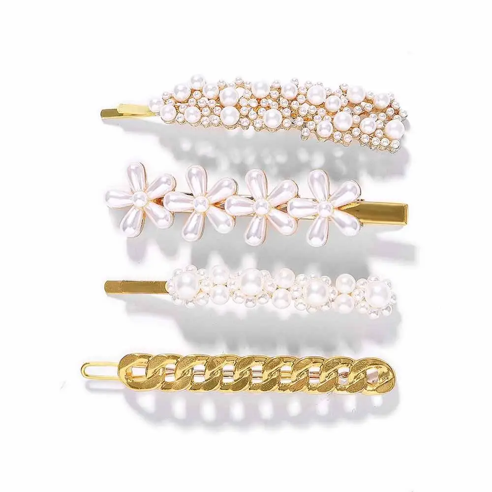 Best lady Trendy Hair Pins Sets For Women Wedding Korean Simulated Pearls Girls Party Bohemian Headwear Gifts Hair Accessories - Цвет: 4