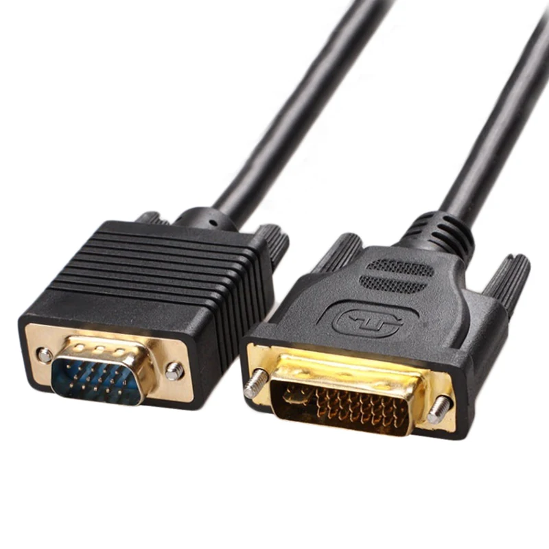 

DVI to VGA Cable DVI-I 24+5 PIN to VGA 15Pin Video Cable For Computer PC Moniter Projector 1.75M