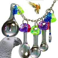 bird toys parrot chew toys sneakers spoon string combined with metal chain lightweight and compact for smalllarge pet birds