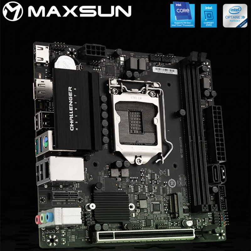 MAXSUN полная новая материнская плата Challenger H510ITX Intel 10 11 LGA1200 DDR4 слоты памяти Rams M.2 SATA3.0