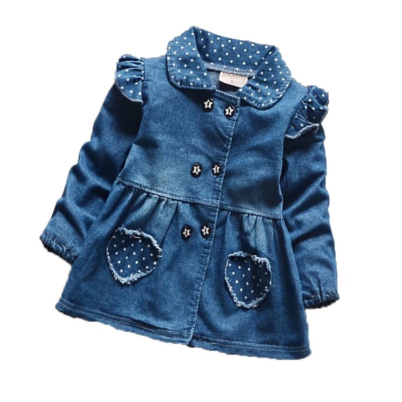 Весенняя Детская куртка BibiCola куртки и пальто для девочек детские джинсы в