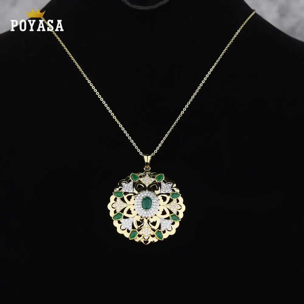 Марокканская Свадебная Золотая подвеска Caftan для женщин с зеленым и красным