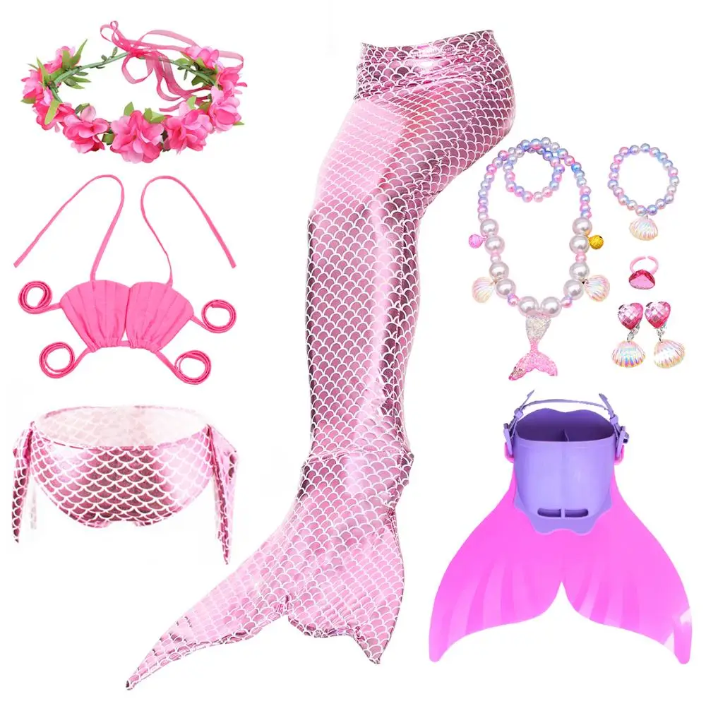 Девушки хвост русалки с ласты Моноласты костюмы Русалка плавательные хвосты для
