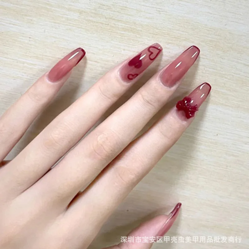 

24 шт., пластырь для ногтей с принтом в виде сердца