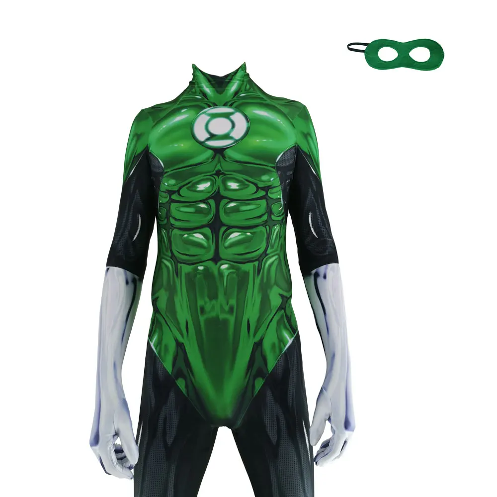 Adults/Kids Green Lantern Superhero Cosplay Costumes Zentai Halloween Party Bodysuit images - 6