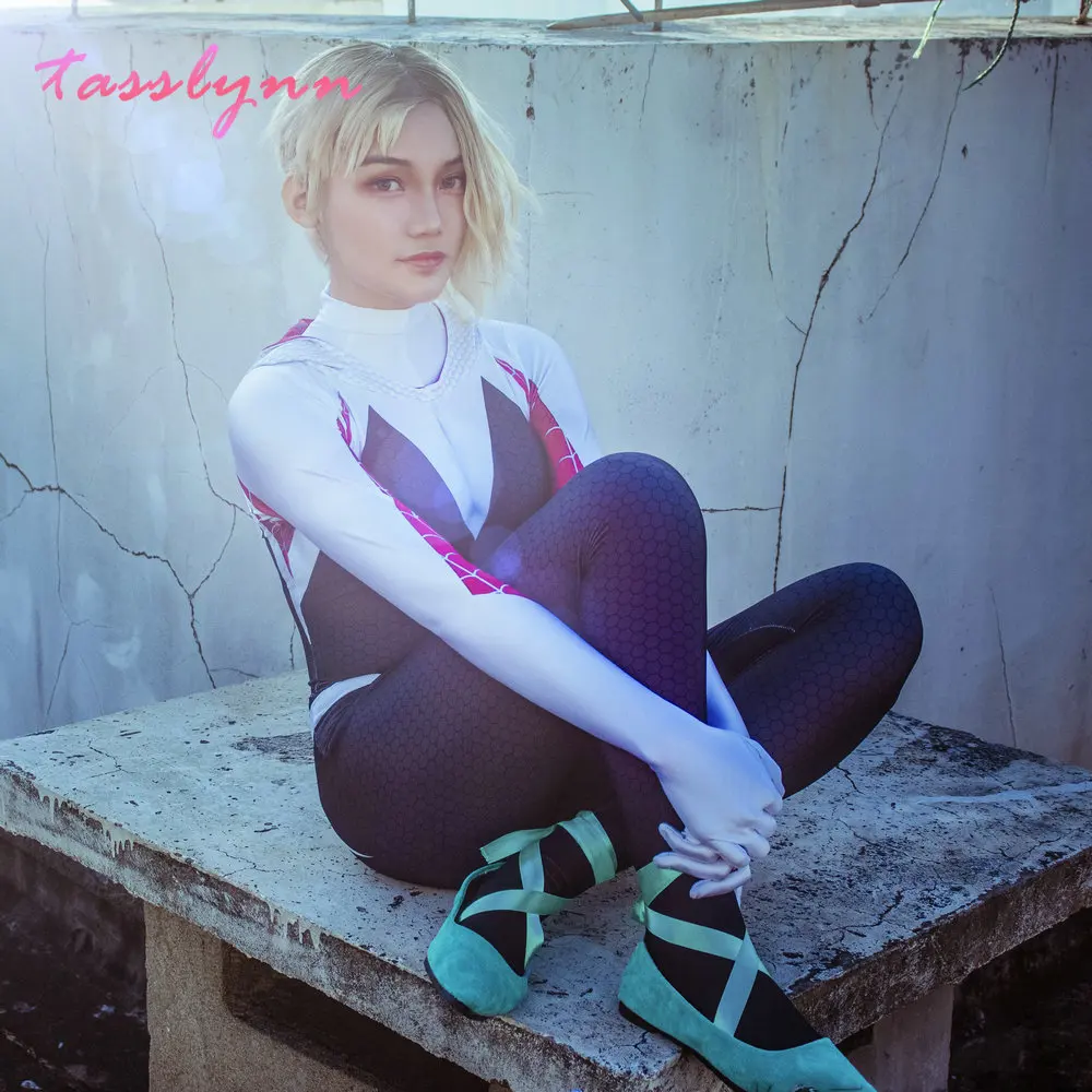 Anime Cosplay Gwenom Costume Sexy Gwen Stacy Cosplay Halloween Costumes for Women Superhero Spider Girls Tights Suit