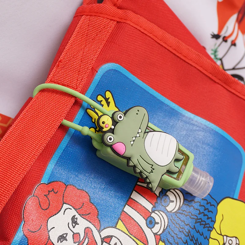 

Cartoons Hand Sanitizer Holder Mini travel portable Empty bottle Backpack pendant dinosaur Hangable Liquid Soap Outdoor cleaning