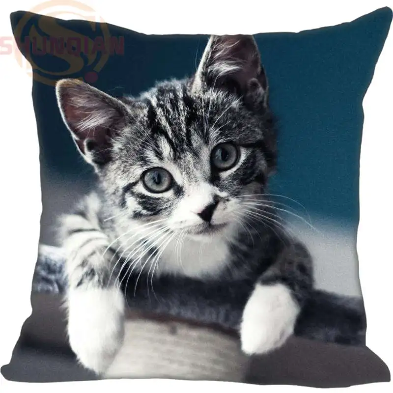 

New Cat Face Pillowcase Wedding Decorative Pillow Case Customize Gift For Pillow Cover 35X35cm,40X40cm(One Sides)