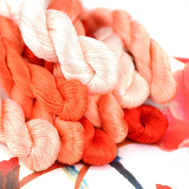 1 шт./400 м шелковая вышивка/100% Шелковая нить/ручная вышивка крестом/оранжевая