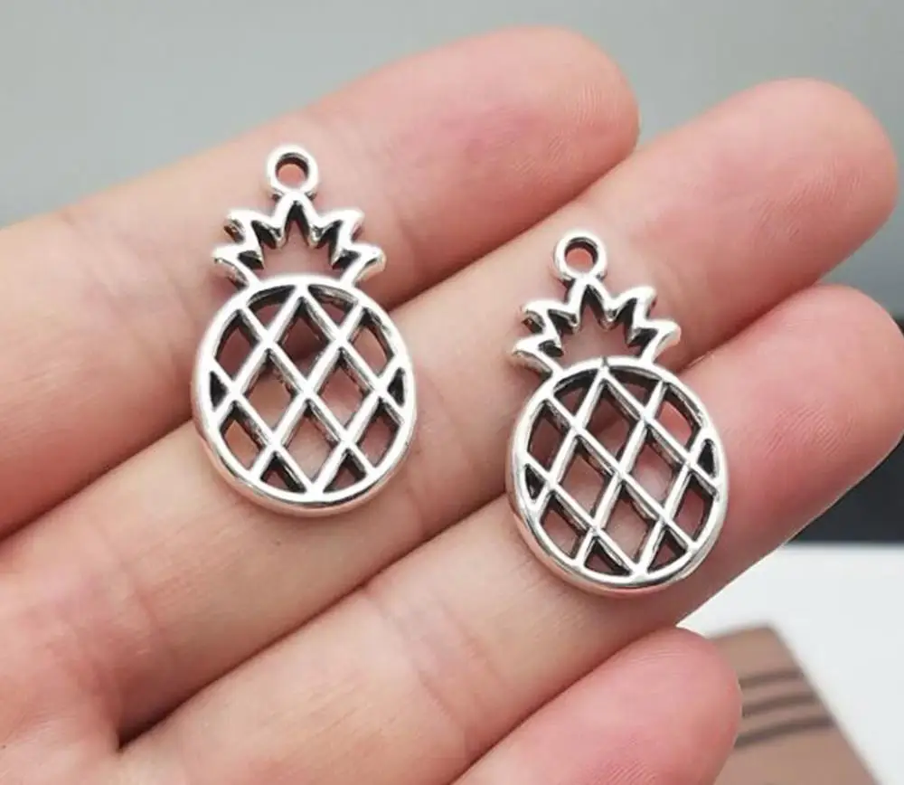 20 шт./лот 28x17 мм подвески в виде ананаса с покрытием из античного серебра товары