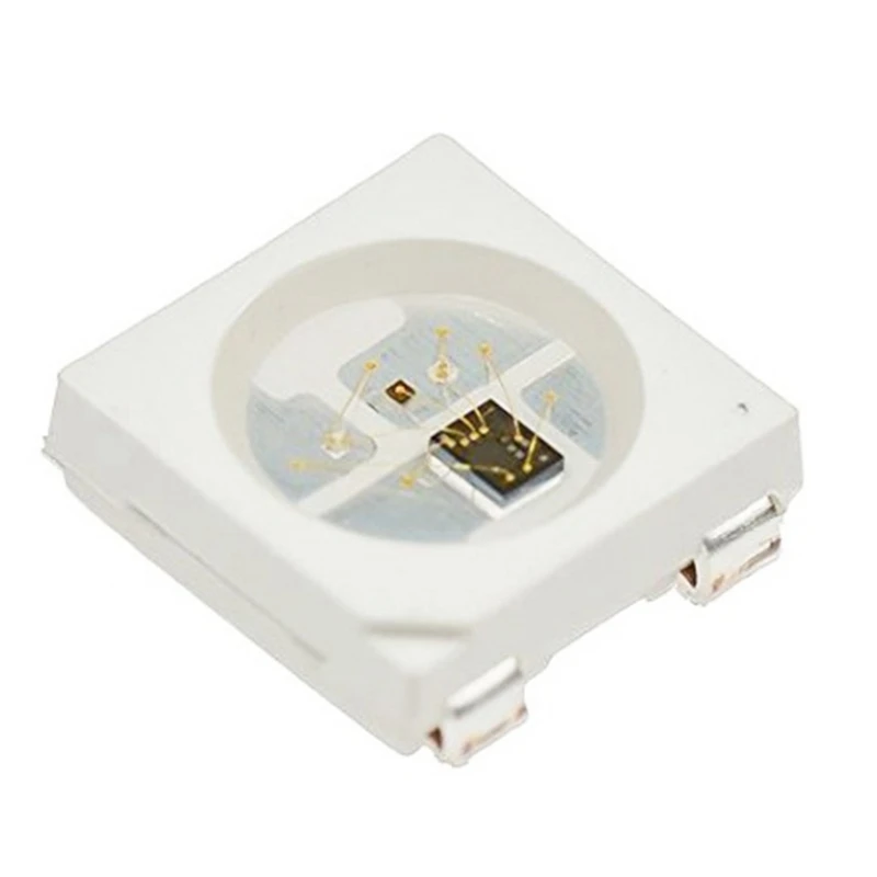 

100 шт. WS2812B RGB светодиодный чип 5050SMD белый PCB WS2812 индивидуально адресуемый чип пикселей DC5V