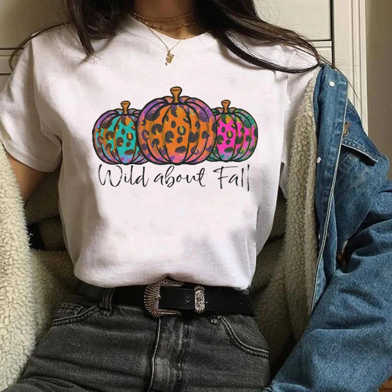 Женская одежда с принтом леопардовая винтажная 90s милая Тыква осень Хэллоуин