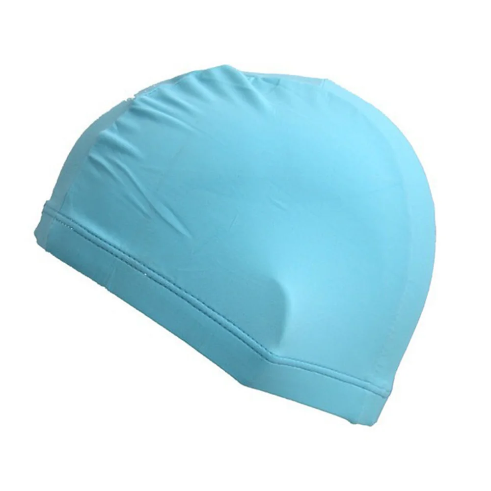 

2pcs High Elastic Swimming Cap Color Comfortable Bright Superior Cloth Fabric Bathing Cap Swimming Cap (Random Color)