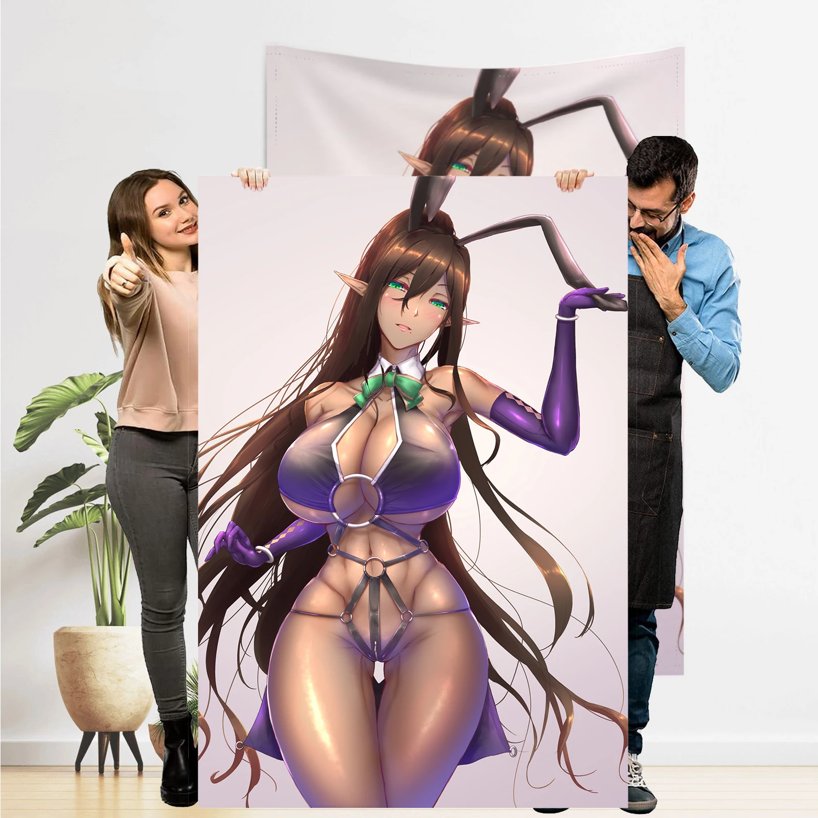 

Hentai Anime Manga Poster Tapestry Sexy Nudity Women Poster Wall Hanging Gender Reveal Decorations Sexy Adult Merch Room Decor