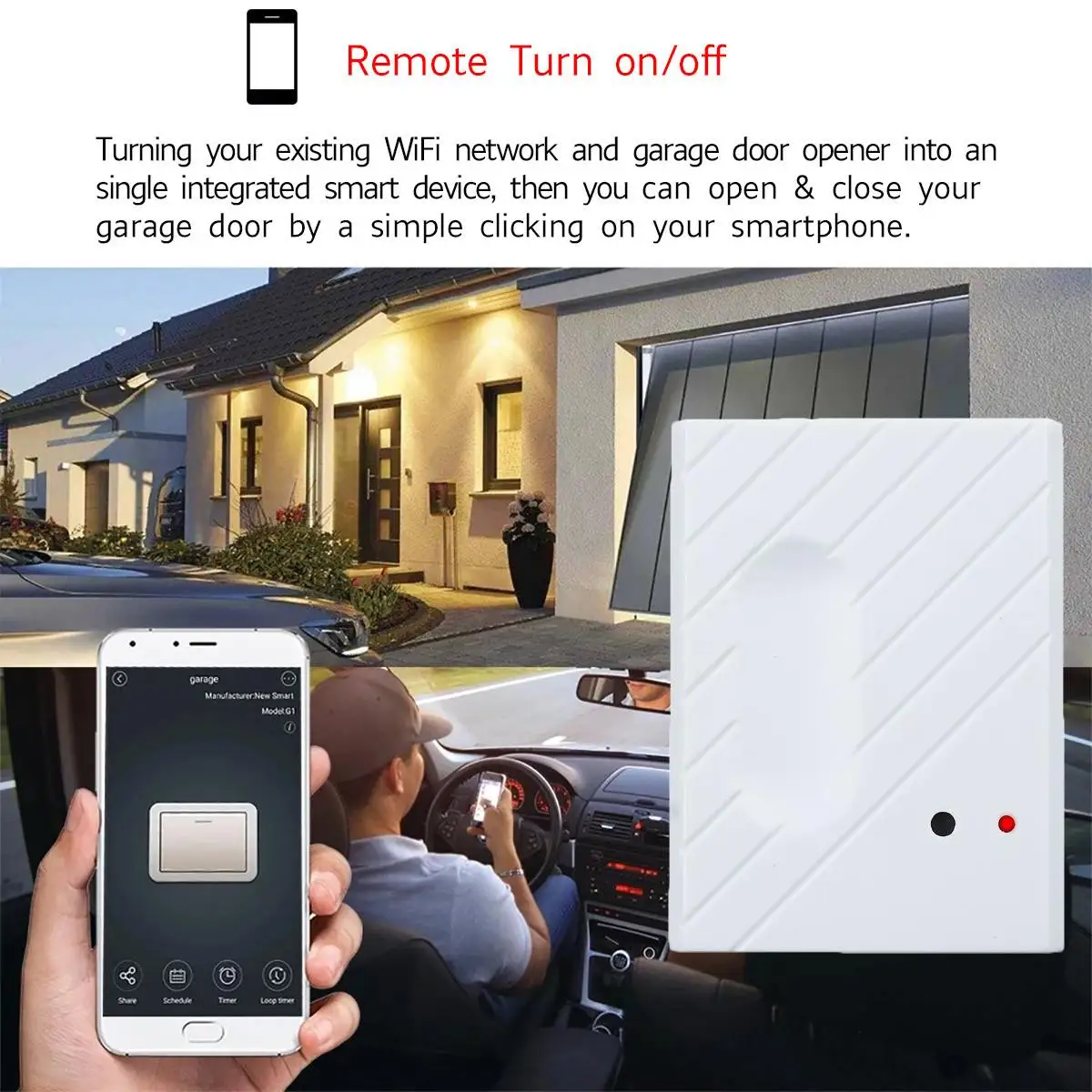 1Set WiFi Switch Smart Home Garage Door Opener Controller For eWeLink APP Phone Voice Control for Amazon Alexa for Google Home