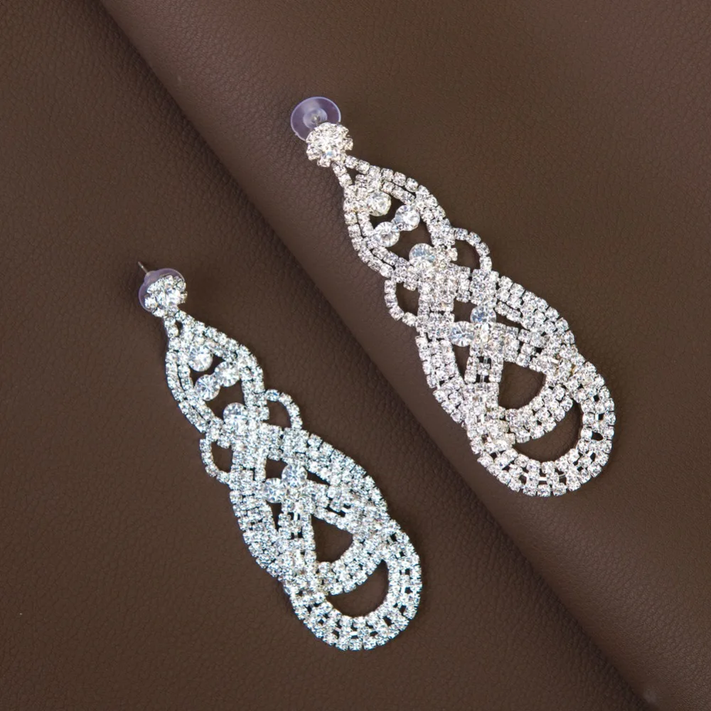 Женские Висячие серьги Shevalues длинные висячие с кисточками и прозрачными