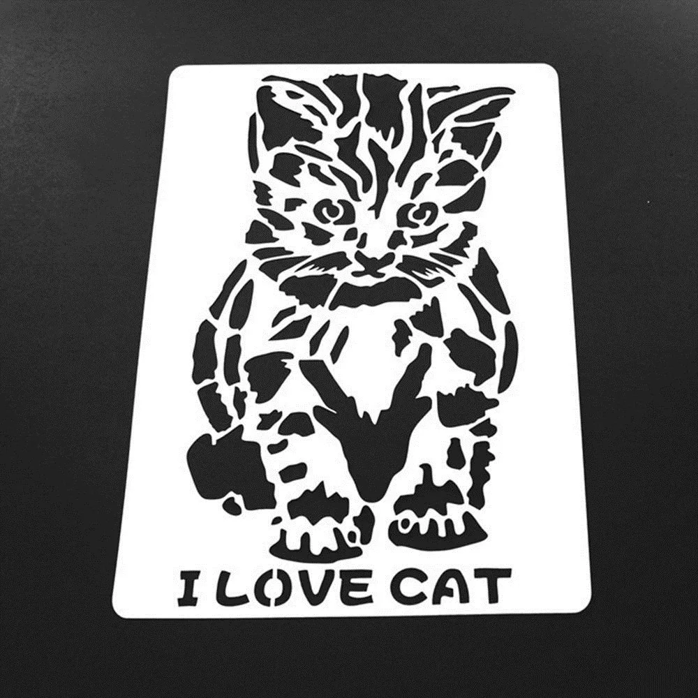 

Шаблон «I Love Cat» для рисования планшетов, «сделай сам», альбом для скрапбукинга, декоративная этикетка, трафарет, художественное ремесло, шта...
