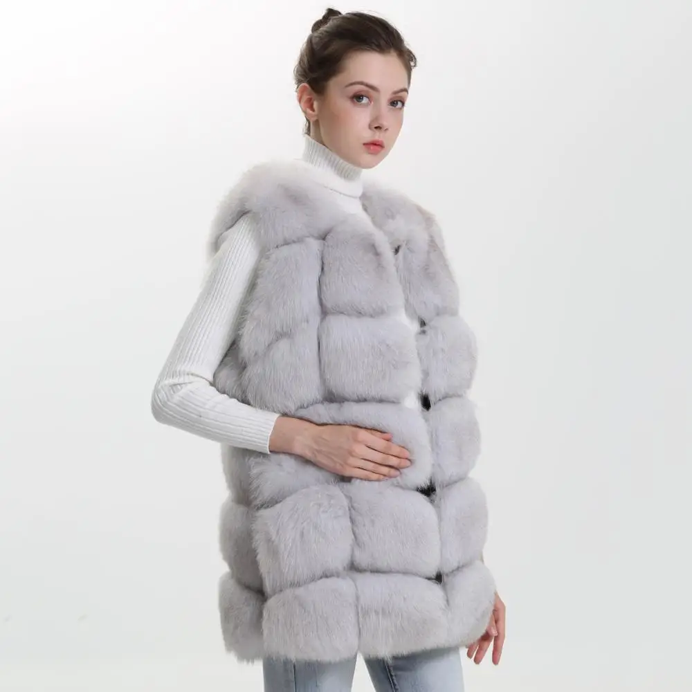Женский жилет из натурального лисьего меха теплая безрукавка меха|real fur vest|real fox