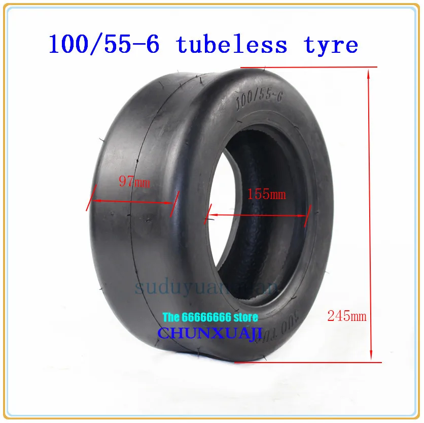 245 мм x 97 Электрический скутер бескамерные шины 100/55-6 вакуумные для Go Karts ATV Quad Bike