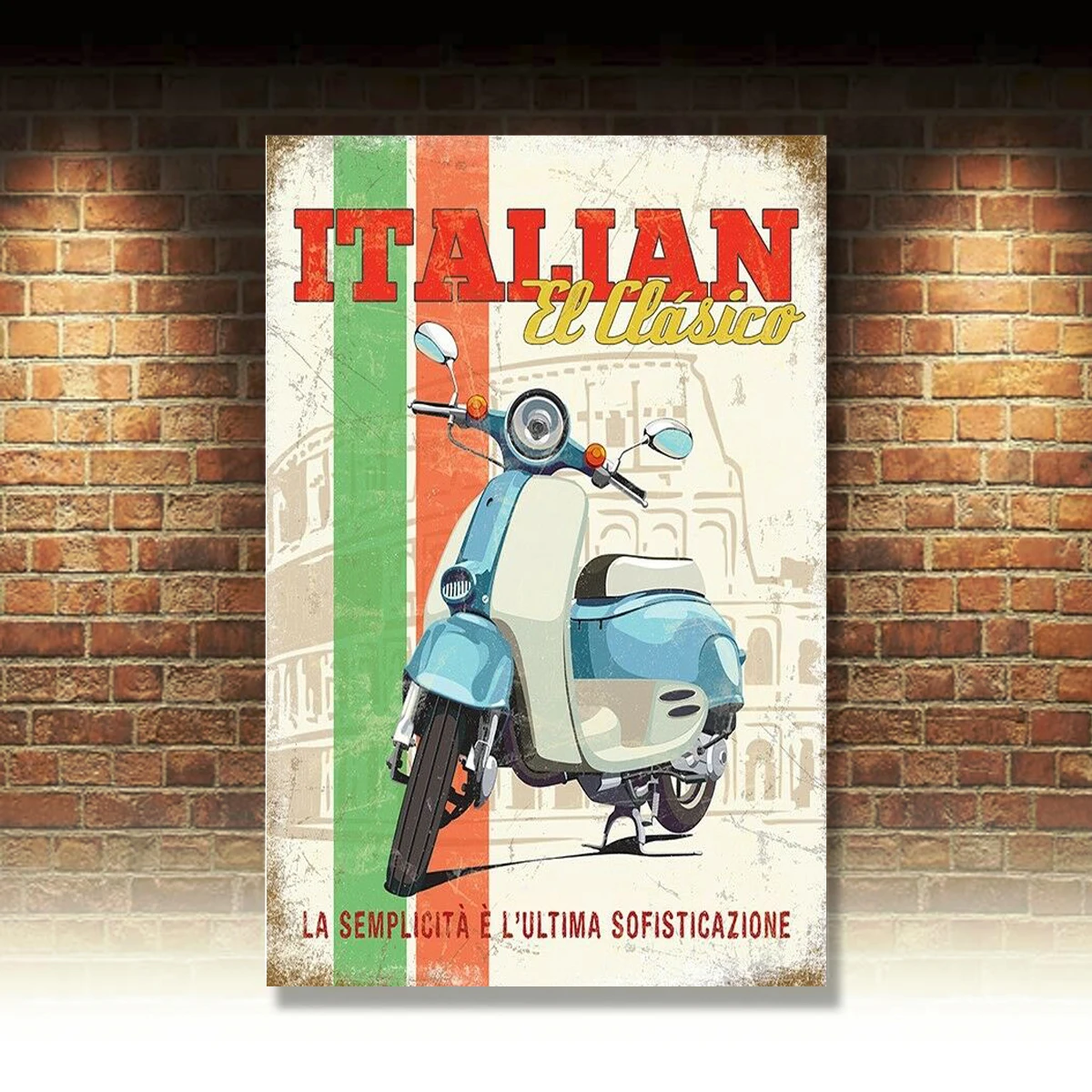 

Italian El Clasico. Iconic Scooter Vespa Lambretta. Fridge Magnet