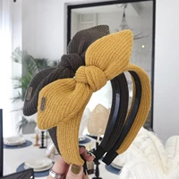 new fashion women hairband knitted headband big bow knot headwear rhinestone hair band girls turban hair accessories