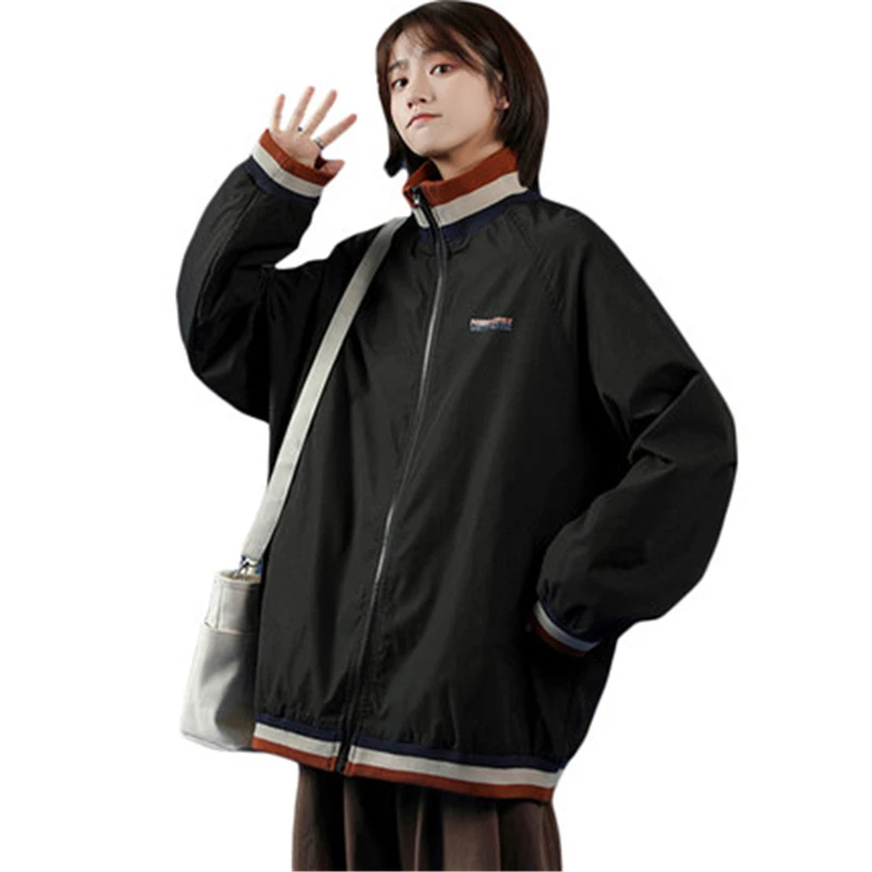 

2021 New Arrival Hot Single Breasted Spliced Letter Brand Clothing Jacket Women Loose Baseball Uniform Female Winter Coat Y291