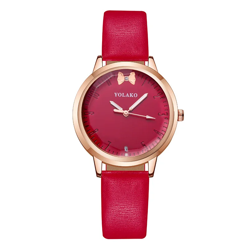 

100pcs / lot Korean fashion casual women watch simple and small temperament bow fashion watch