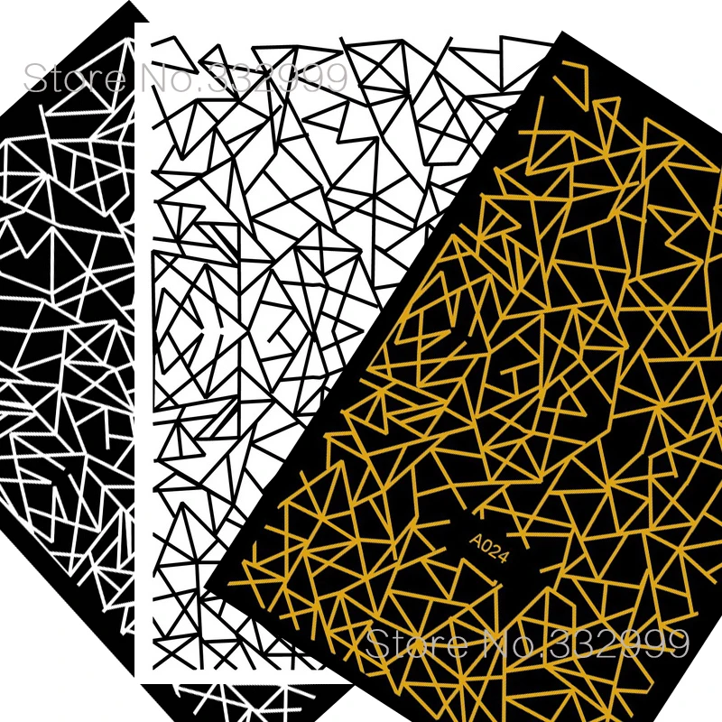 Белая наклейка для ногтей дизайн на тыльную сторону Черная 3D Наклейка ногтевого