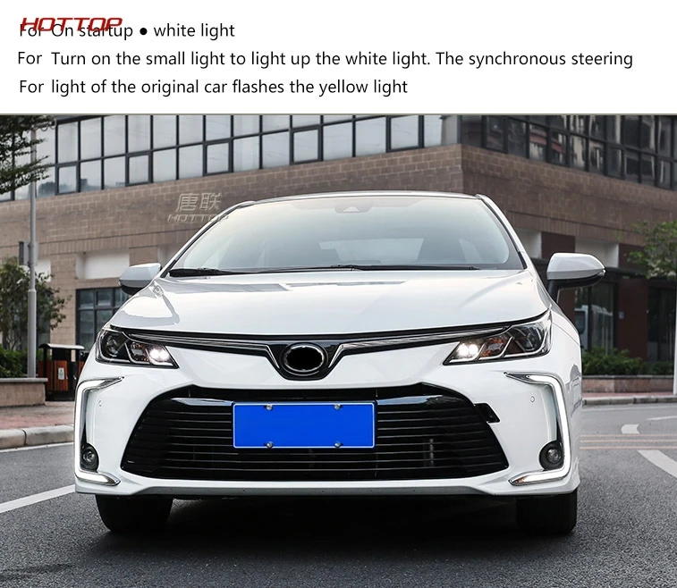 ABS черный дневной ходовой светильник Дневной светильник светодиодный для Toyota Corolla