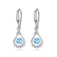 925 sterling silver earrings blue zircon christmas gift micro inlay cubic zirconia earrings for women 2021 black friday deals