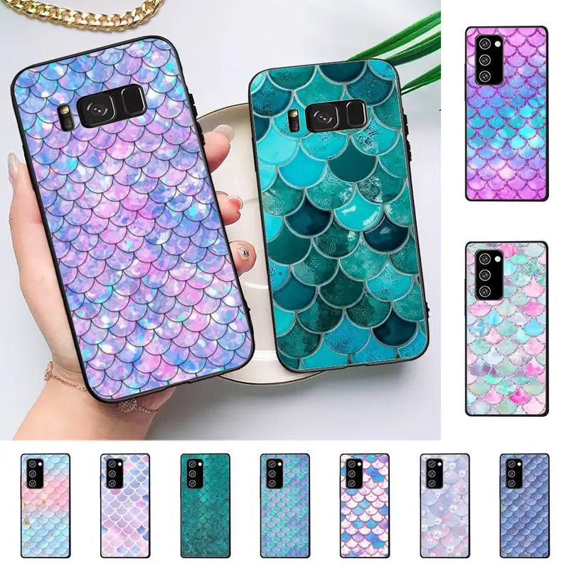 

YNDFCNB Mermaid Fish Scale Phone Case for Samsung Note 5 7 8 9 10 20 pro plus lite ultra A21 12 02