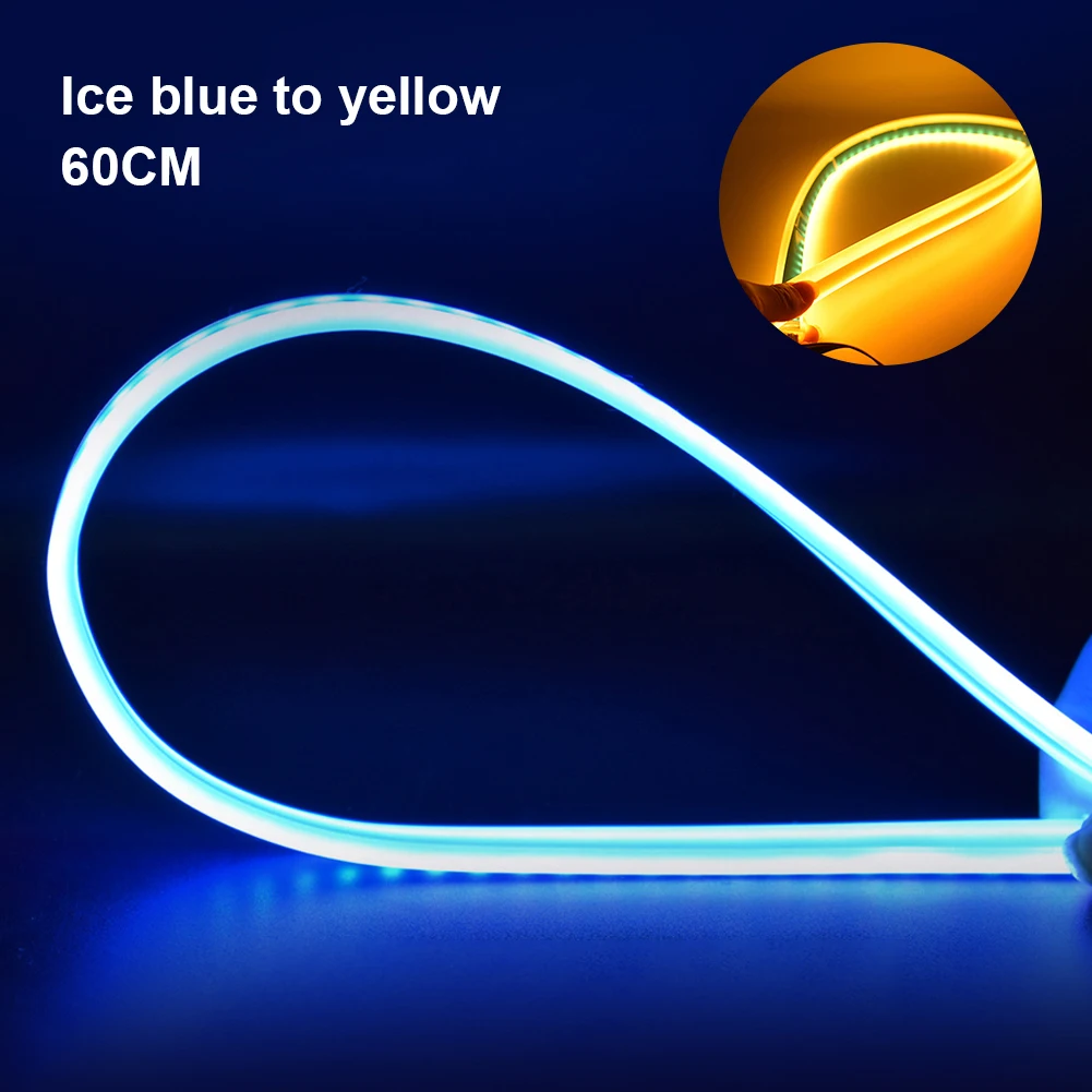 

2PCS Flexible LED Strip Light Car Headlight Strips 60CM LED Daytime Running Light Turn Signal Strip for Headlight Waterproof