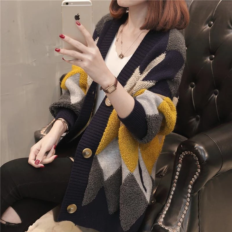 

High quality Sweater Women Autumn Winter New Korean Knitted Cardigan Sweater Loose Cardigans Women Tops Fashion Sweaters Tide