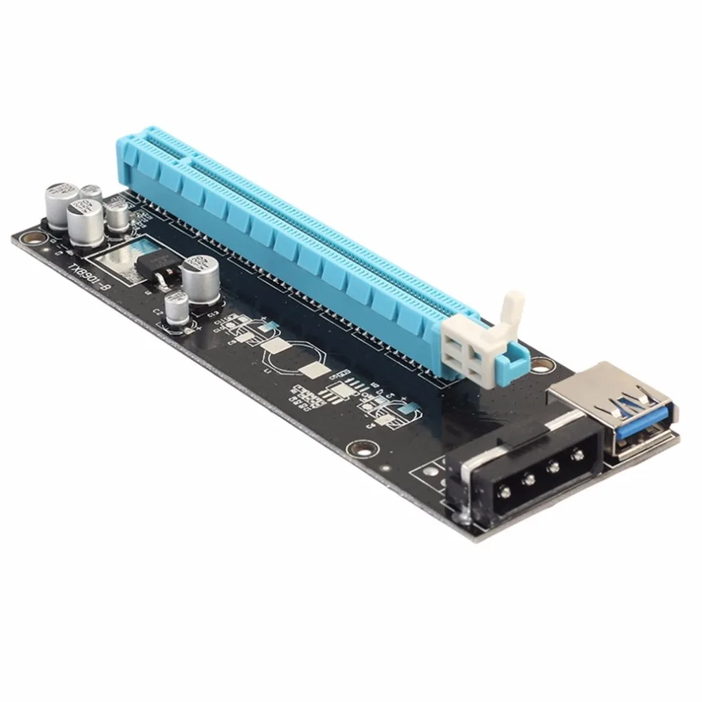 Мини PCI-E Экспресс переходная карта PCI-E карта 1x к 16x с SATA 4pin Кабель USB 3,0 для Биткойн Шахтер BTC машина