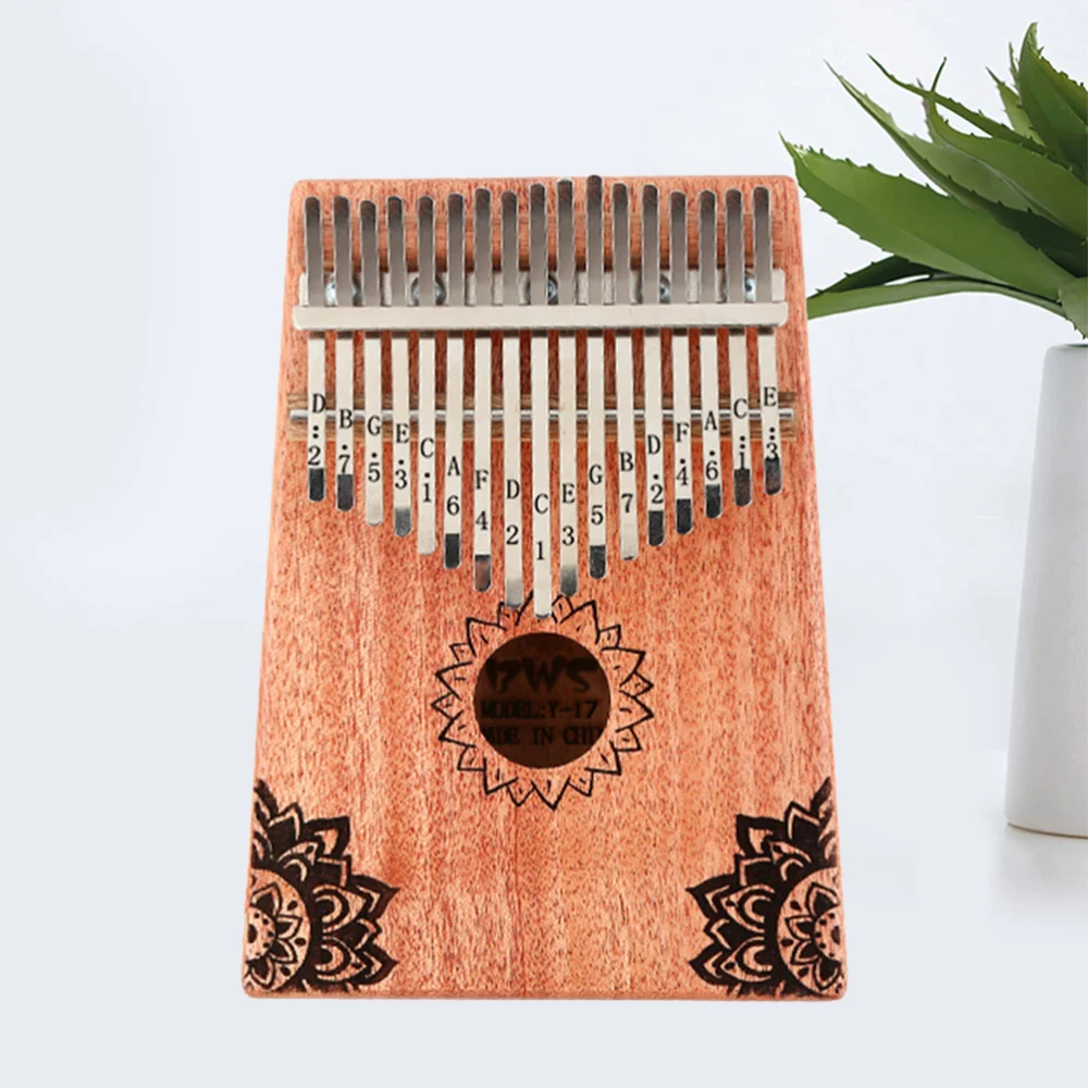

Portable Vintage Kalimba 17 Keys Thumb Piano Wooden Musical Instrument for Beginner Learner (Burlywood)