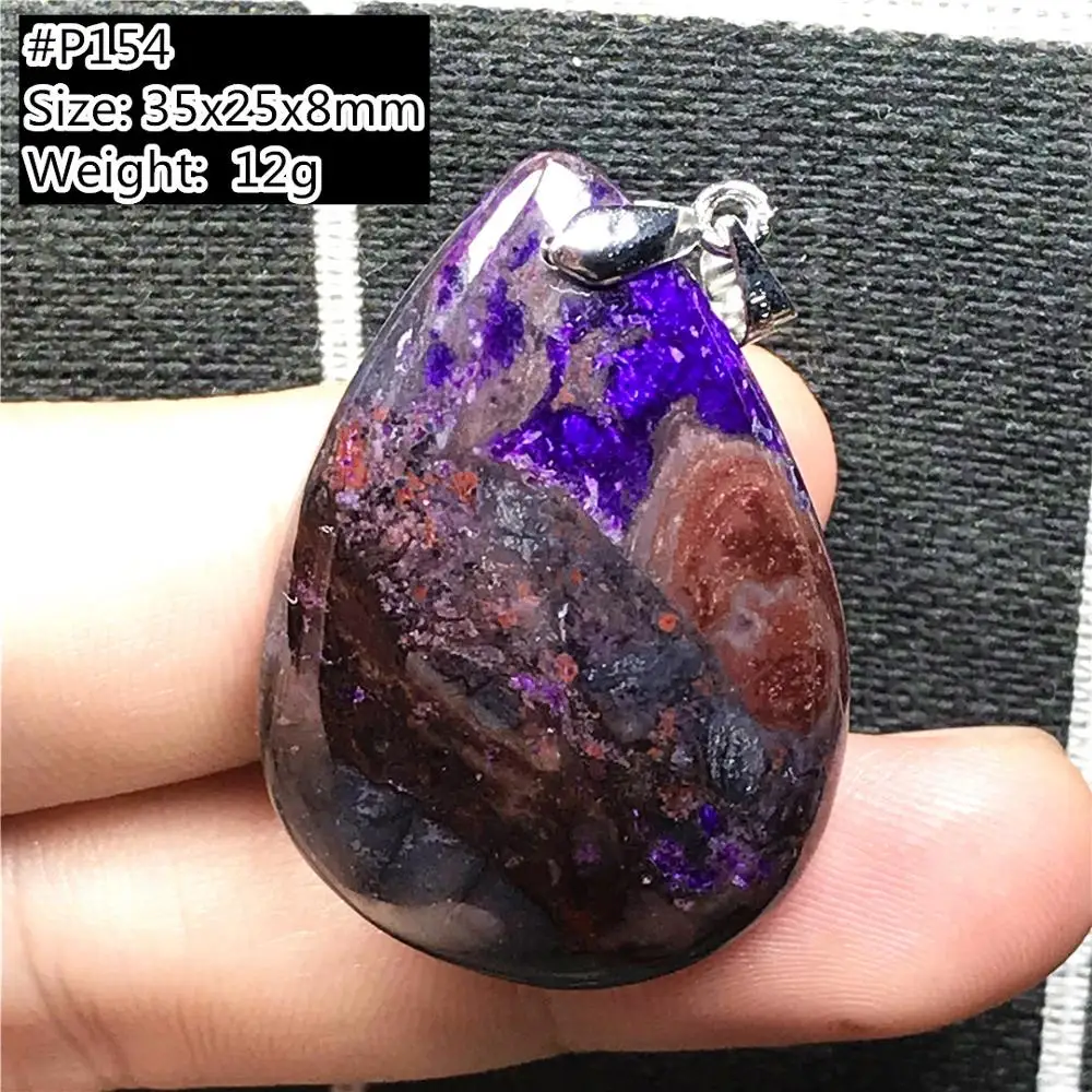 

Натуральный Королевский Фиолетовый сугилит кулон ювелирные изделия для женщин и мужчин, с украшением в виде кристаллов 35x25x8 мм бисер с сере...