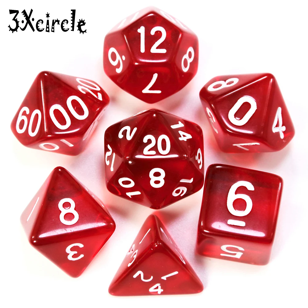 Высокое качество 7 шт./компл. Прозрачные Цифровые многогранные кости насыщенного
