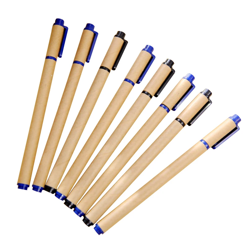 1 шт. крафт бумага гелевая ручка Синие черные чернила 0 5 мм Kawaii Канцелярские ручки