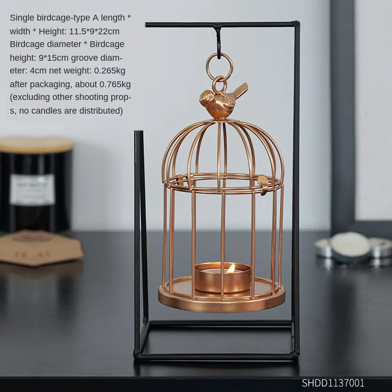 Забавный креативный подсвечник в скандинавском стиле виде клетки для птиц