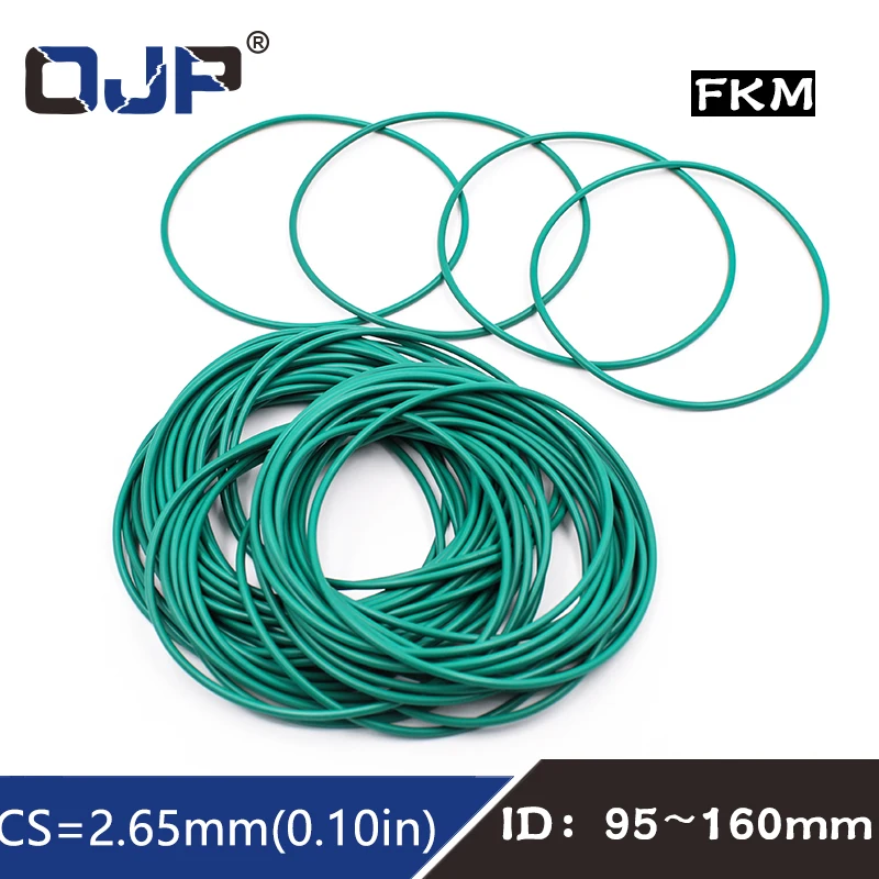 

1PC/lot Fluorine rubber Green FKM O ring Seal CS2.65mm ID 95/97.5/100/103/125/145/160 mm Rubber ORing Seal Gasket