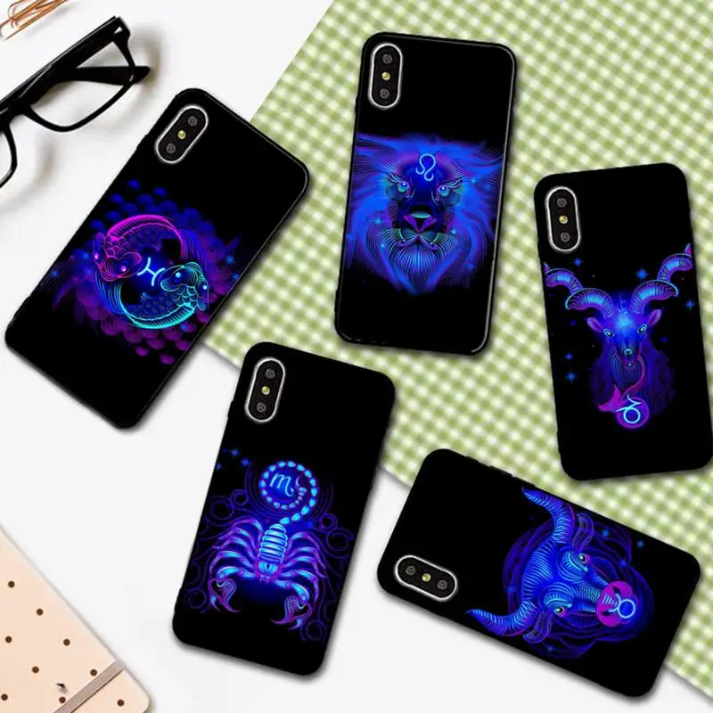 

Black Tpu Zodiac Signs Phone Case For IPhone 6 6s 7 8 Plus X Xs Xr Xsmax 11 12 Pro Promax 12mini