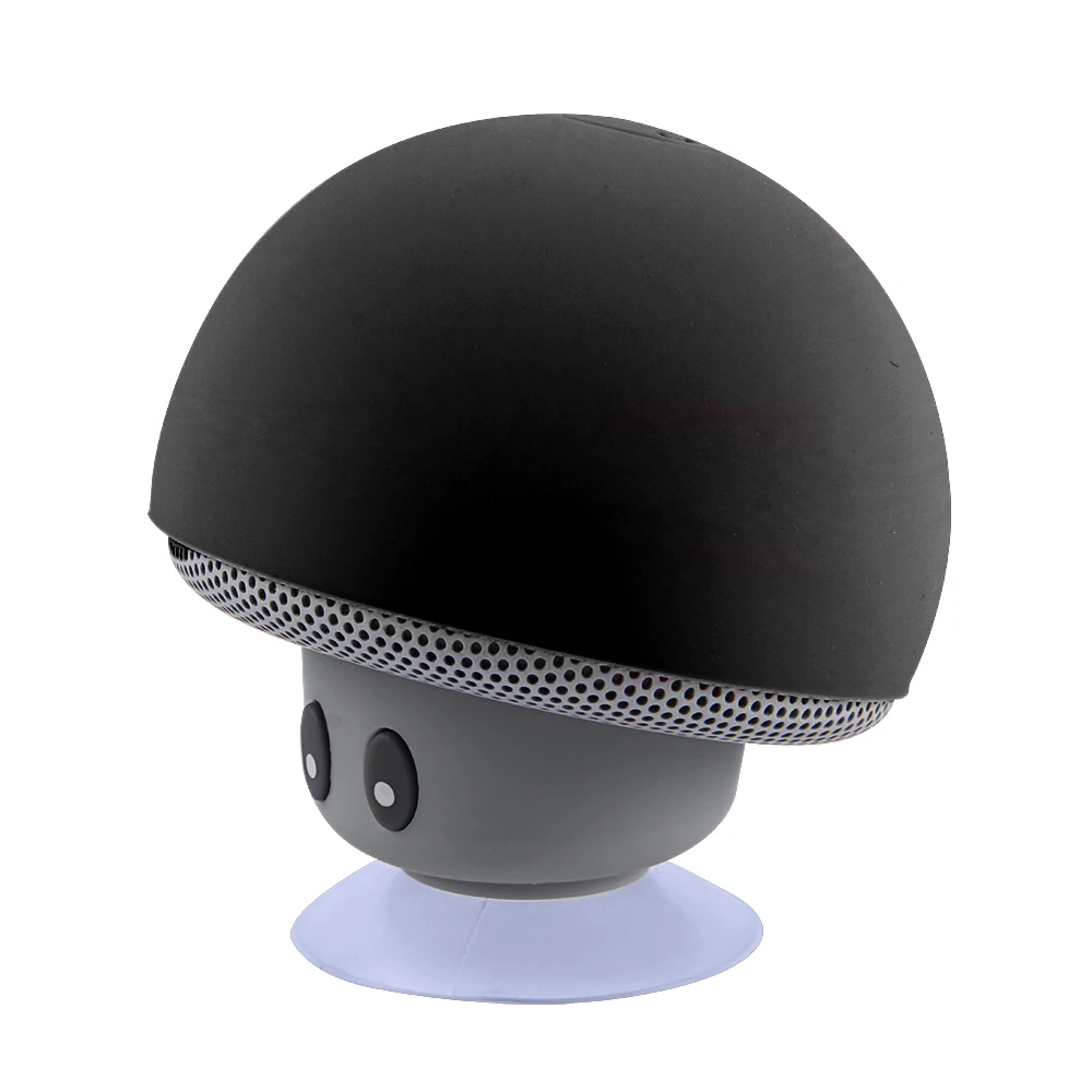 Мини беспроводной Bluetooth динамик Портативный грибной НЧ-динамик сабвуфер s Громкая связь с микрофоном для смартфона ПК планшета - Цвет: Black