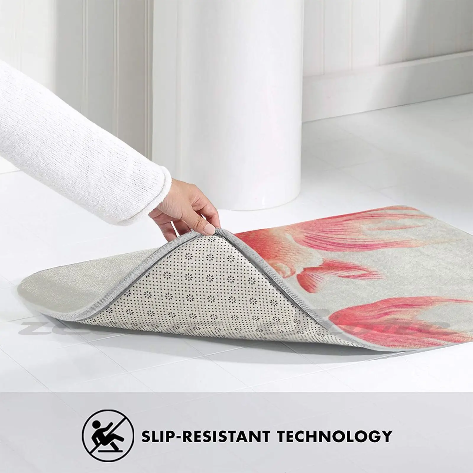 Two Goldfish ( 1926 ) By Ohara Koson Carpet Water Absorb Non-Slip Soft Door Mat Fish |